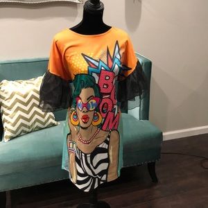 Cartoon midi dress